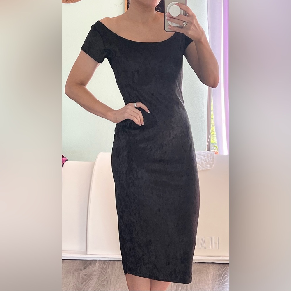 ByVINNIK Tux Tail Black Velvet Dress